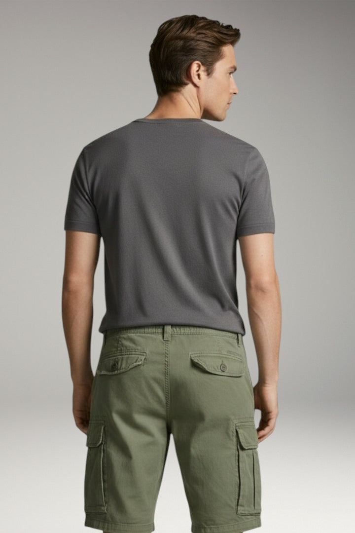 Men's Cargo Shorts with Belt and Multiple Pockets