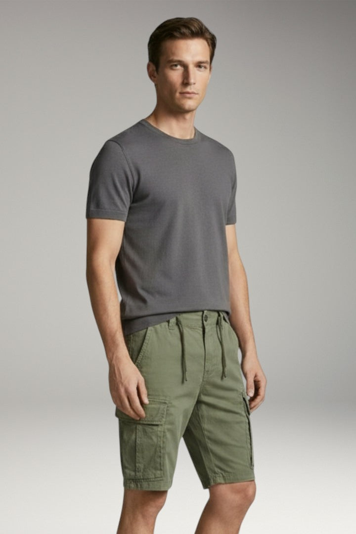 Men's Cargo Shorts with Belt and Multiple Pockets
