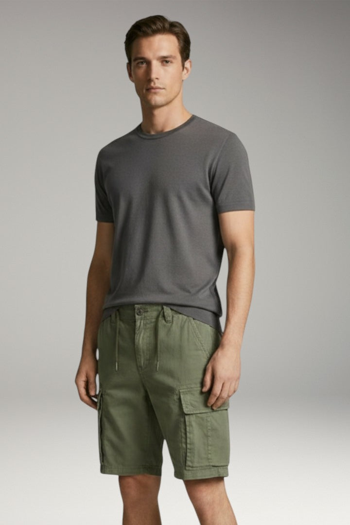 Men's Cargo Shorts with Belt and Multiple Pockets