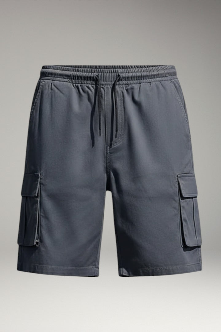Men's Cargo Shorts with Drawstring Waistband and Flap Pockets