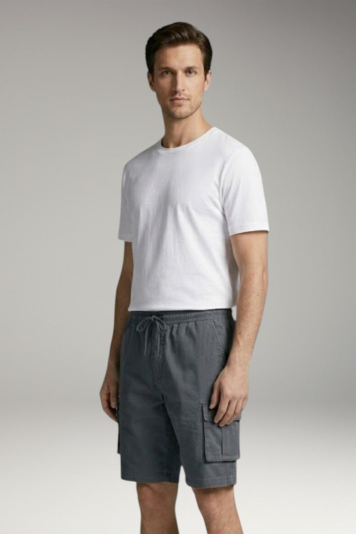 Men's Cargo Shorts with Drawstring Waistband and Flap Pockets