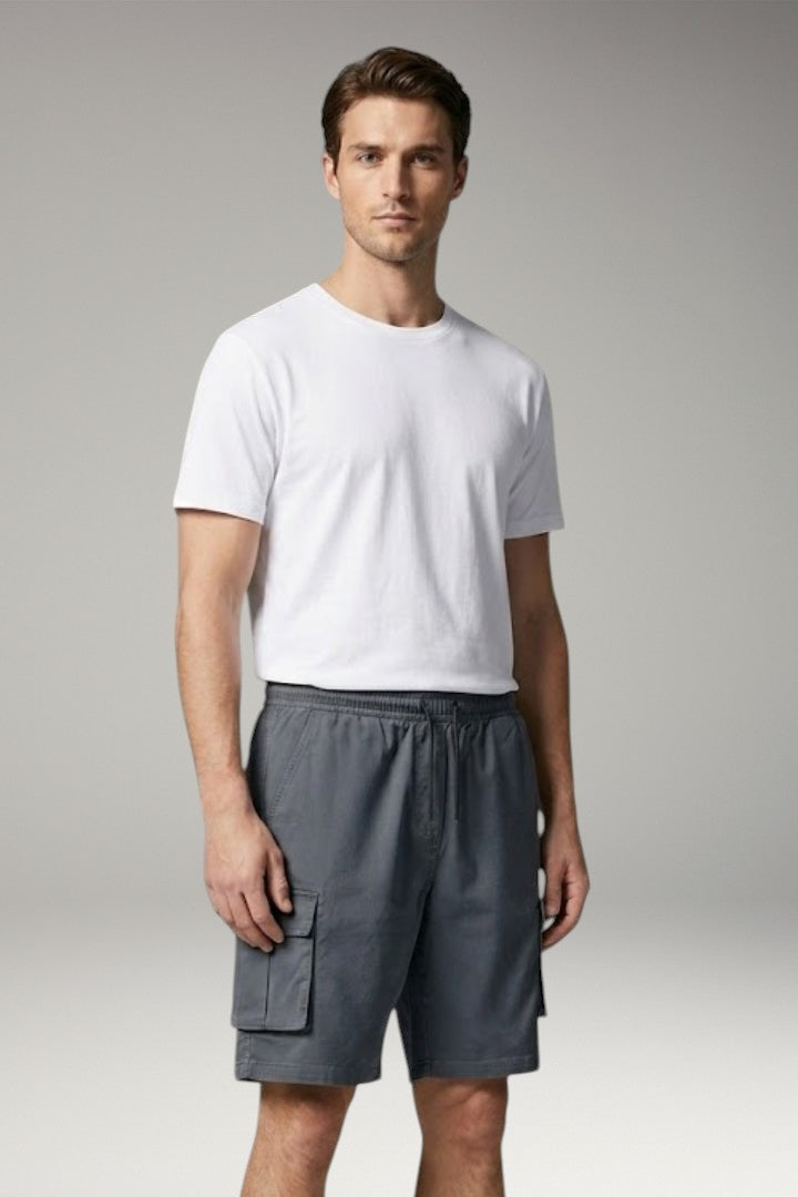 Men's Cargo Shorts with Drawstring Waistband and Flap Pockets