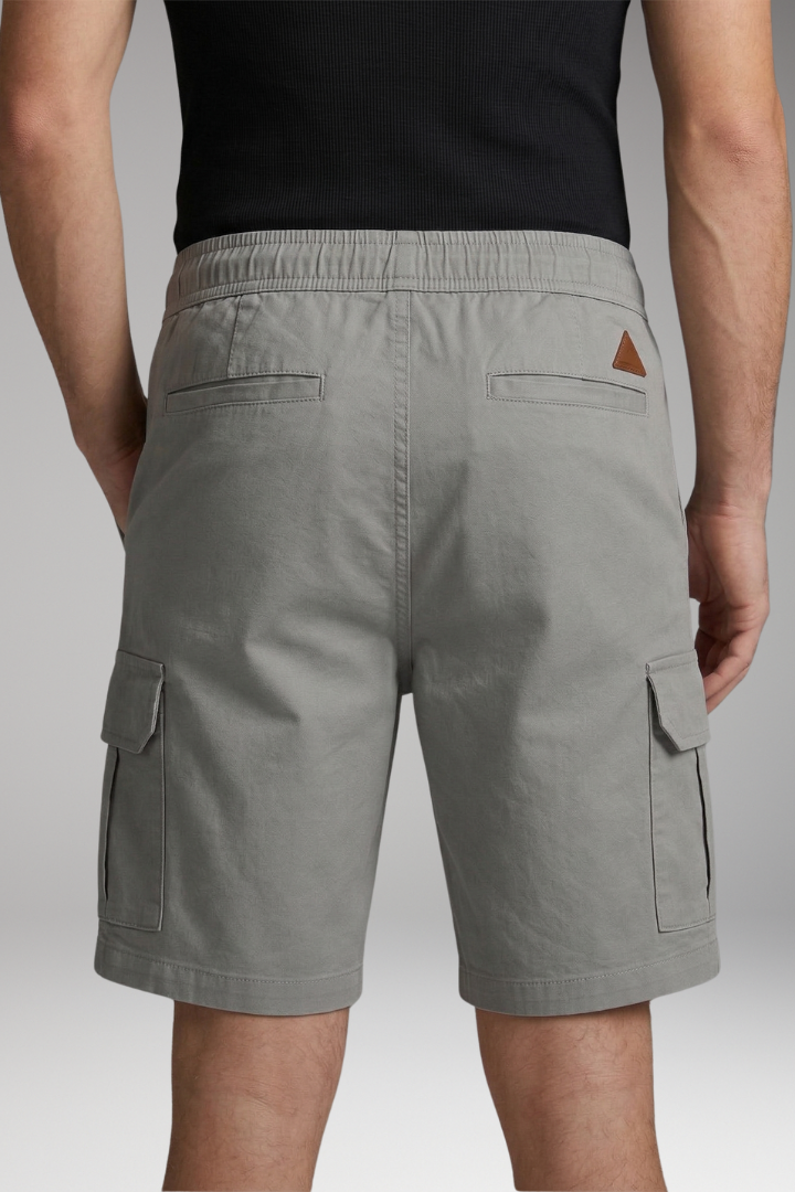 Men's Cargo Shorts with Elastic Waistband and Cargo Pocket
