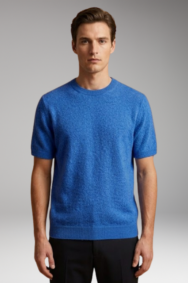 Men's Cashmere Tee with Soft Knit and Tailored Fit
