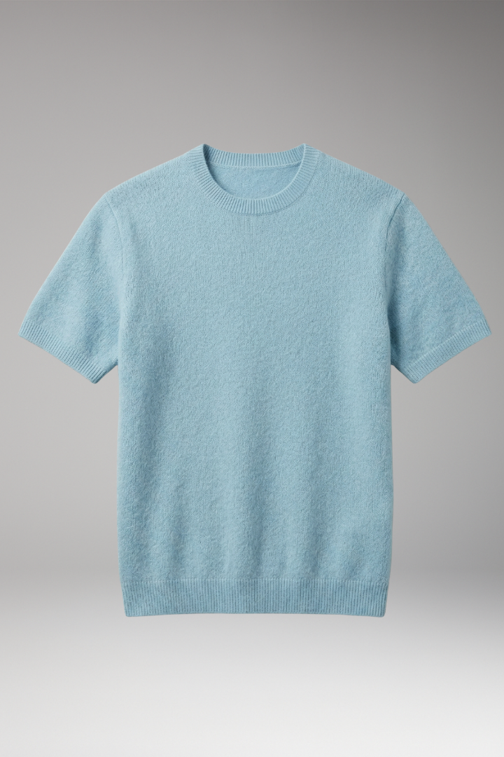 Men's Cashmere Tee with Soft Knit and Tailored Fit
