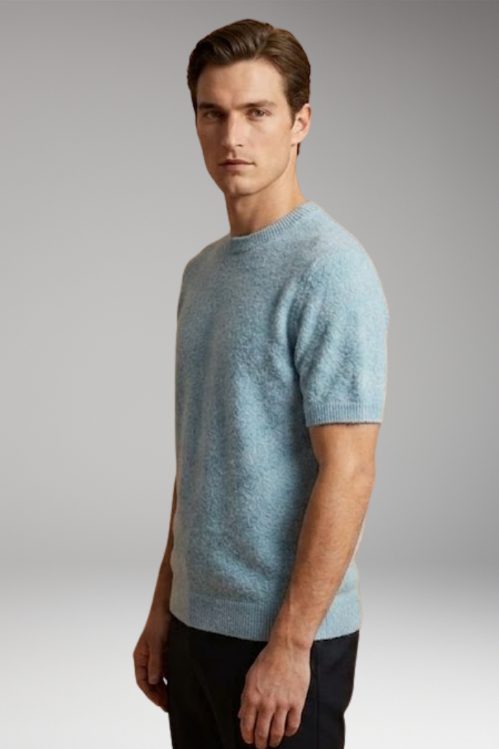 Men's Cashmere Tee with Soft Knit and Tailored Fit