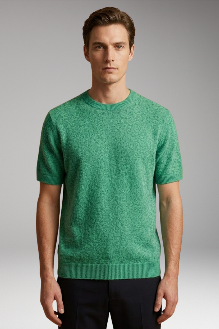 Men's Cashmere Tee with Soft Knit and Tailored Fit