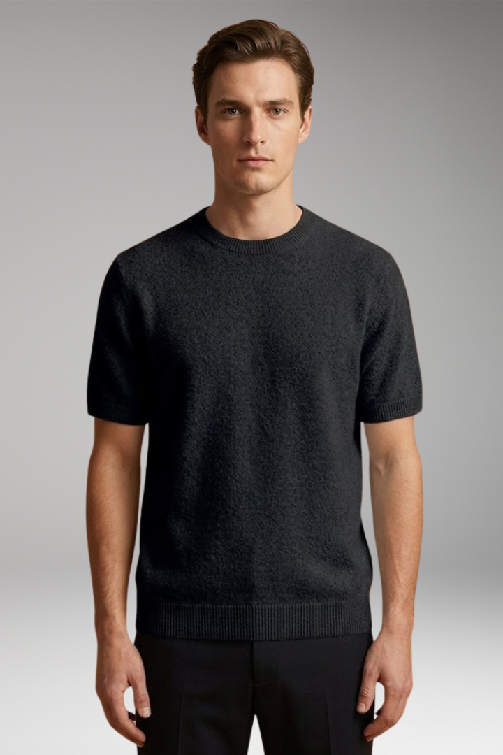 Men's Cashmere Tee with Soft Knit and Tailored Fit