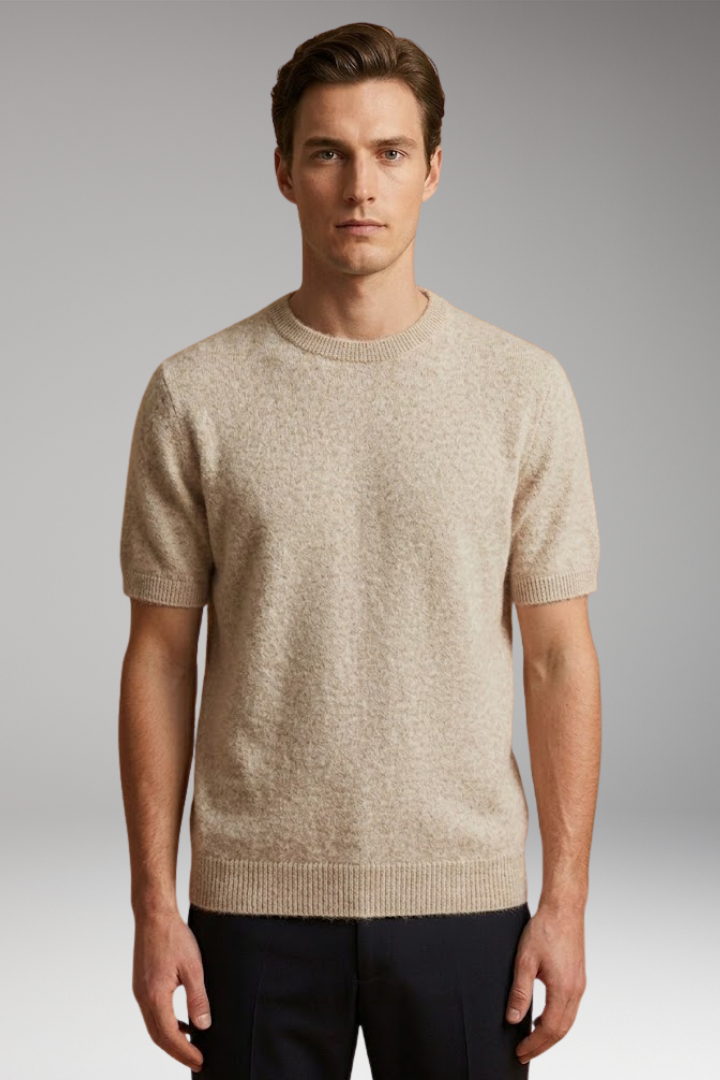 Men's Cashmere Tee with Soft Knit and Tailored Fit