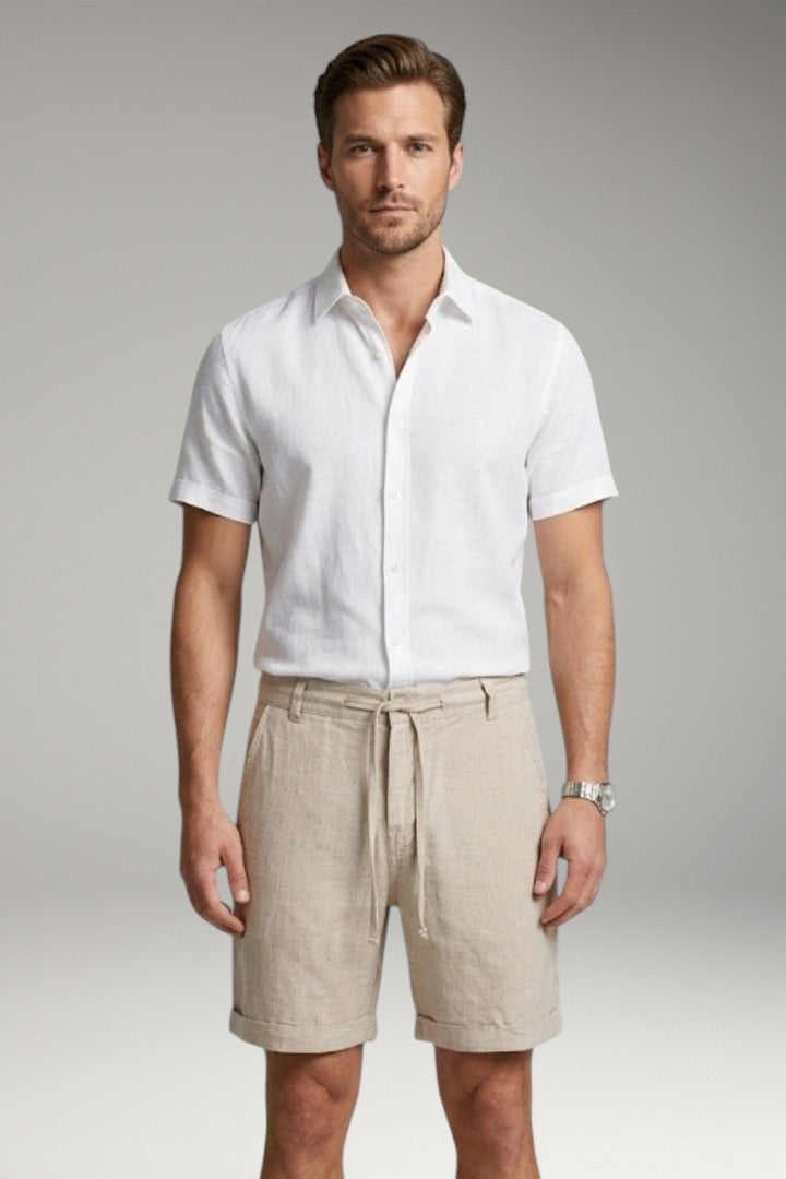 Men's Casual Shorts with Drawstring Waist and Side Pockets