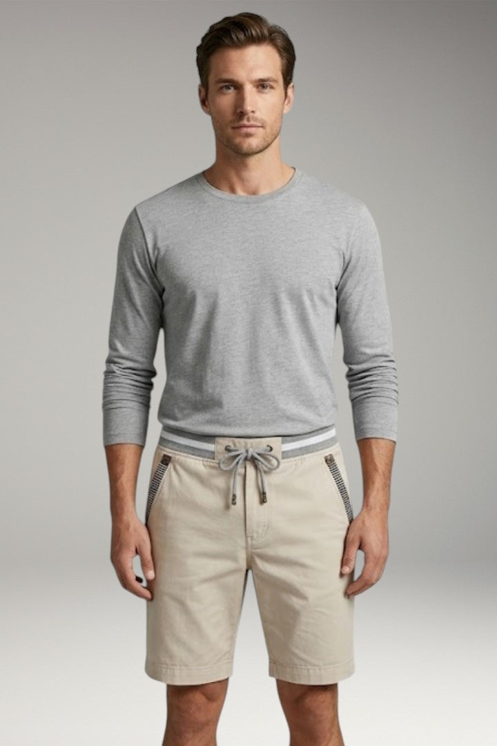 Men's Casual Shorts with Elastic Waistband and Side Pockets