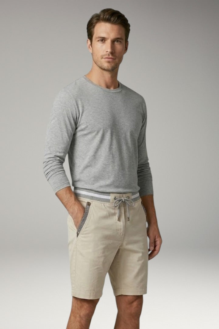 Men's Casual Shorts with Elastic Waistband and Side Pockets