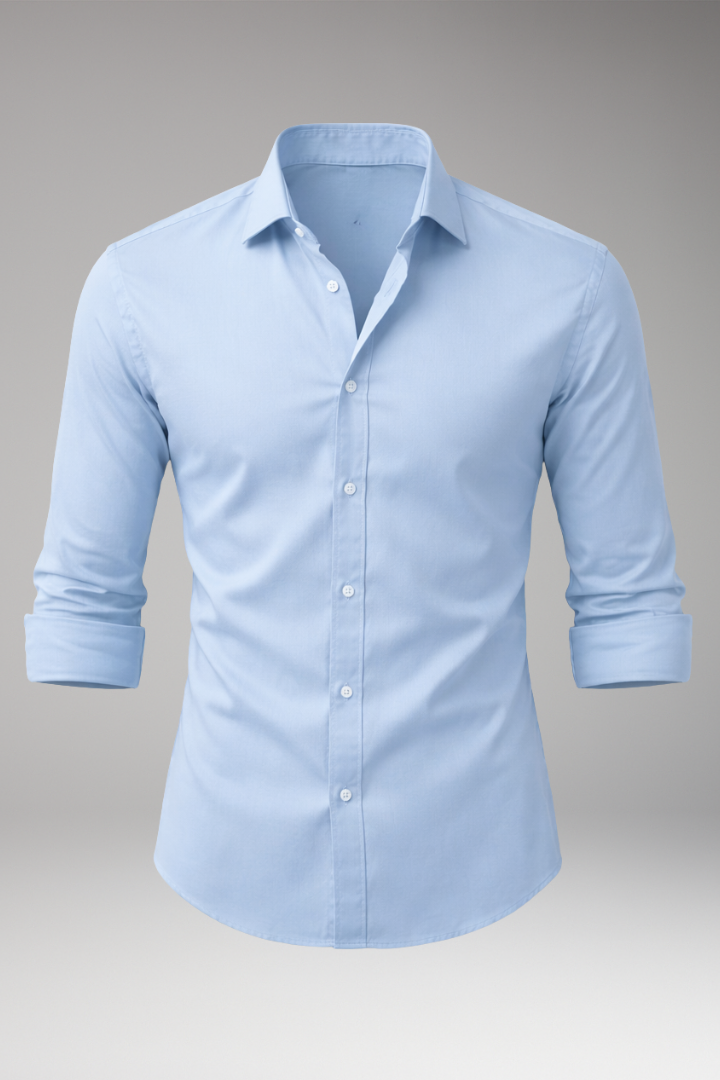 Men's Dress Shirt with Classic Collar and Button Front