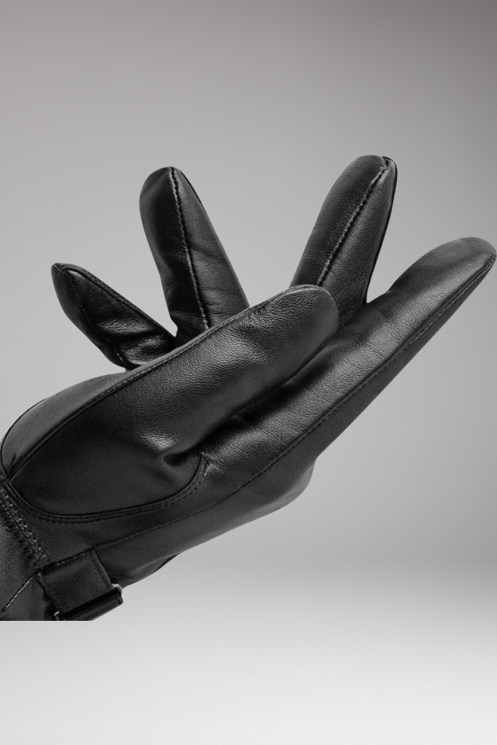 Men's Gloves with Adjustable Strap and Ribbed Cuff