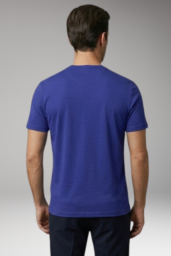 Men's Henley T-Shirt with Buttoned V-Neck