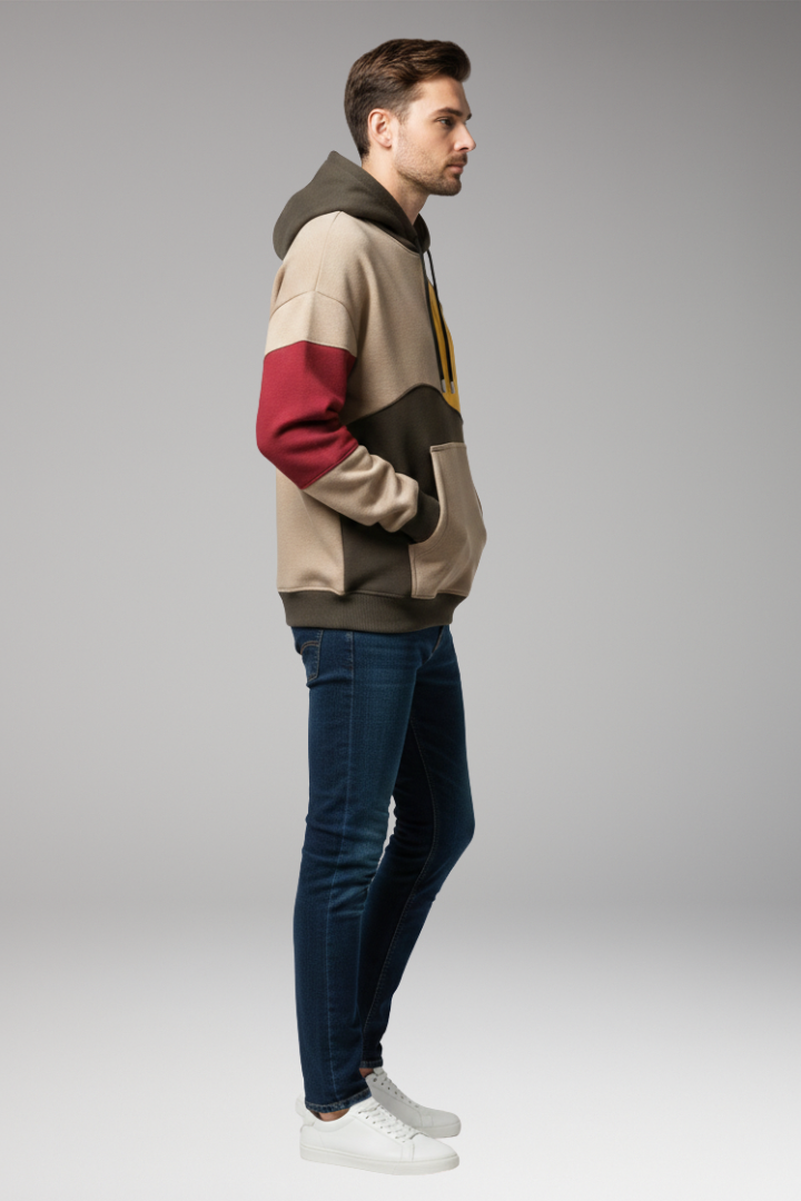 Men's Hoodie with Adjustable Hood and Front Pocket