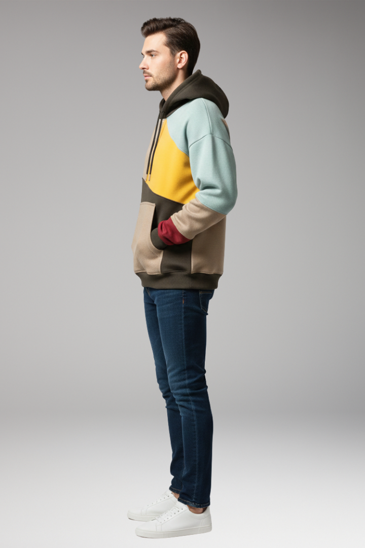 Men's Hoodie with Adjustable Hood and Front Pocket