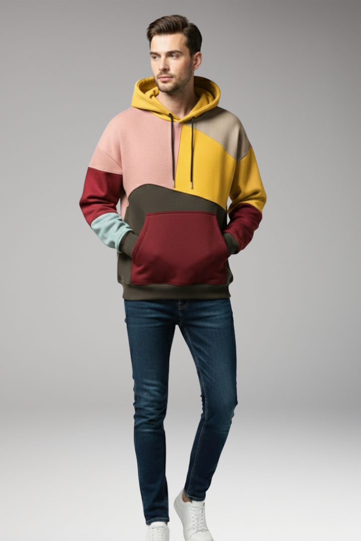 Men's Hoodie with Adjustable Hood and Front Pocket