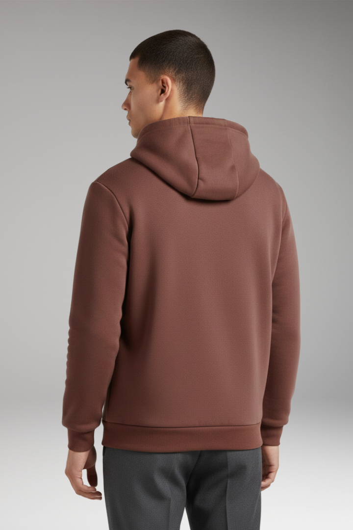 Men's Hoodie with Half-Zip Closure and Front Pocket