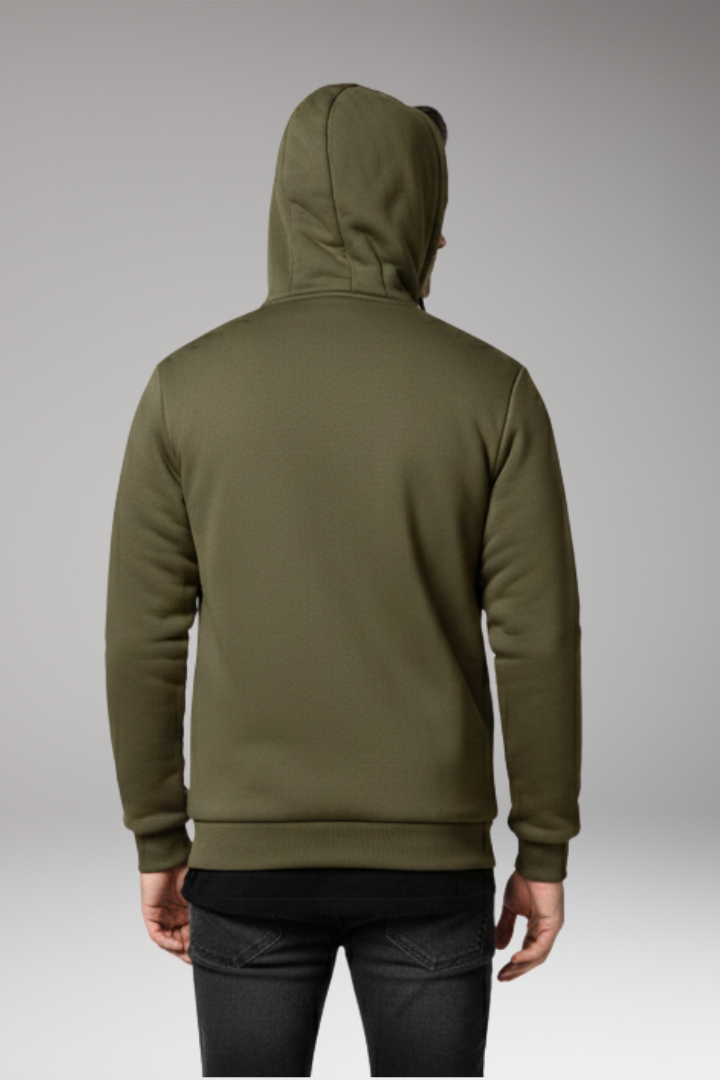 Men's Hoodie with Zipper and Fleece Lining