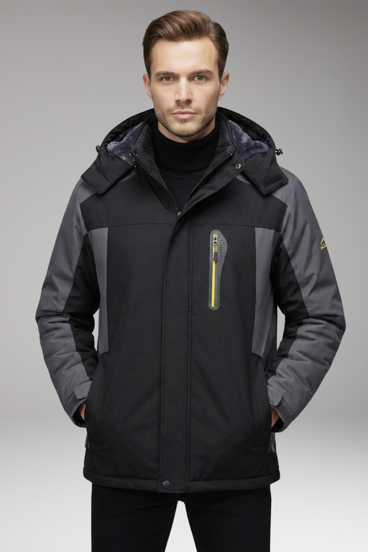Men's Jacket with Hood and Insulated Lining