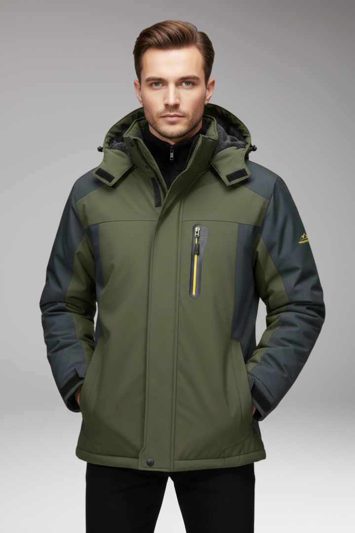 Men's Jacket with Hood and Insulated Lining