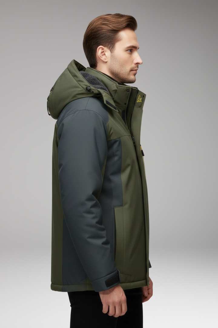 Men's Jacket with Hood and Insulated Lining