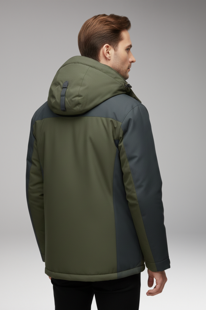 Men's Jacket with Hood and Insulated Lining