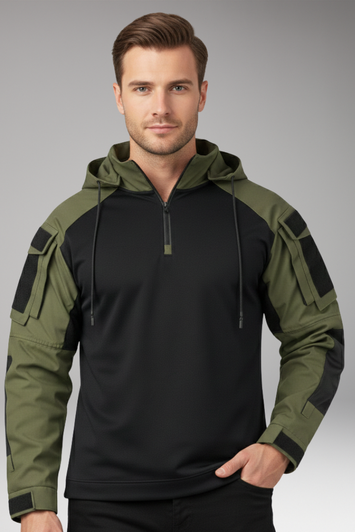 Men's Jacket with Hood and Sleeve Pockets