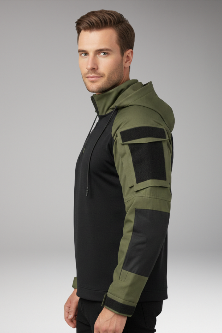 Men's Jacket with Hood and Sleeve Pockets