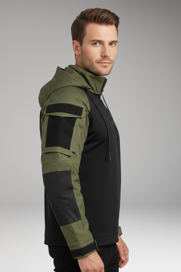 Men's Jacket with Hood and Sleeve Pockets