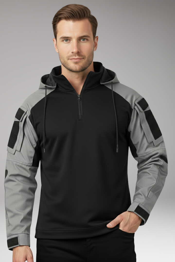 Men's Jacket with Hood and Sleeve Pockets