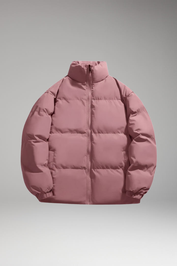 Men's Jacket with Quilted Surface and Zipper Closure