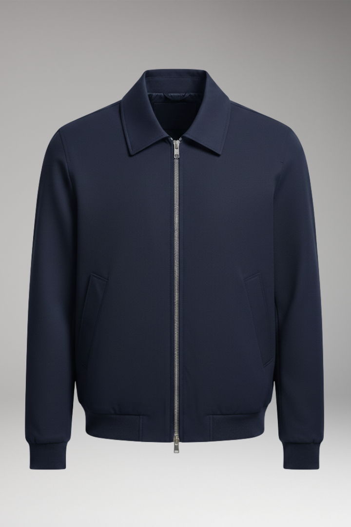 Men's Jacket with Zip Closure and Pockets