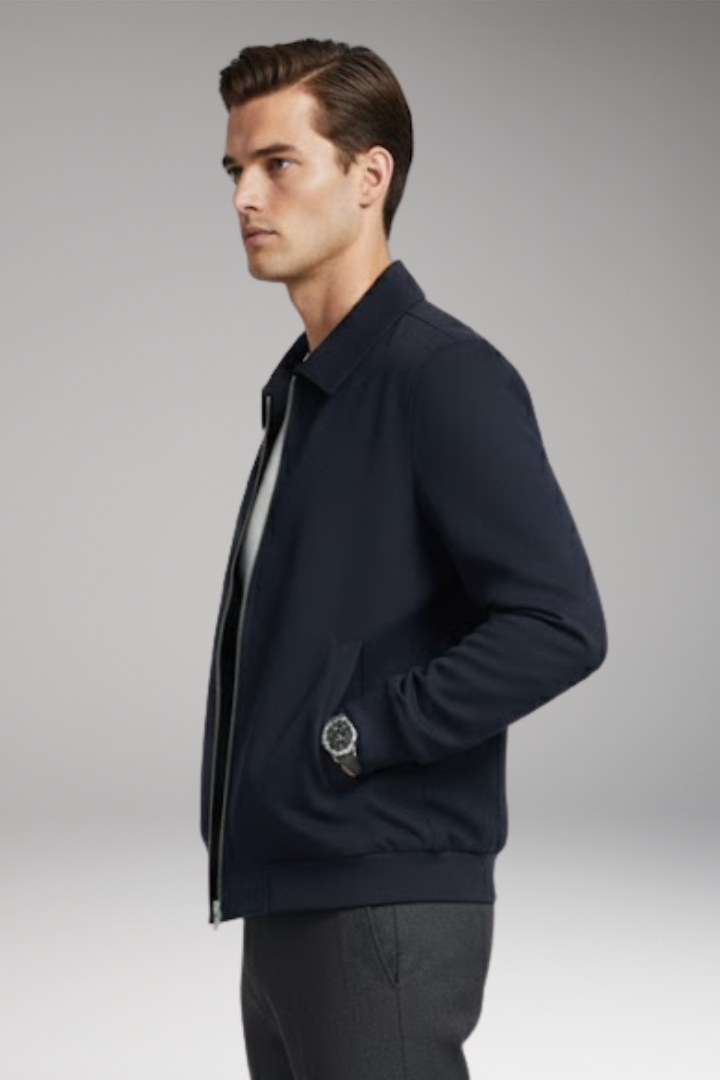 Men's Jacket with Zip Closure and Pockets