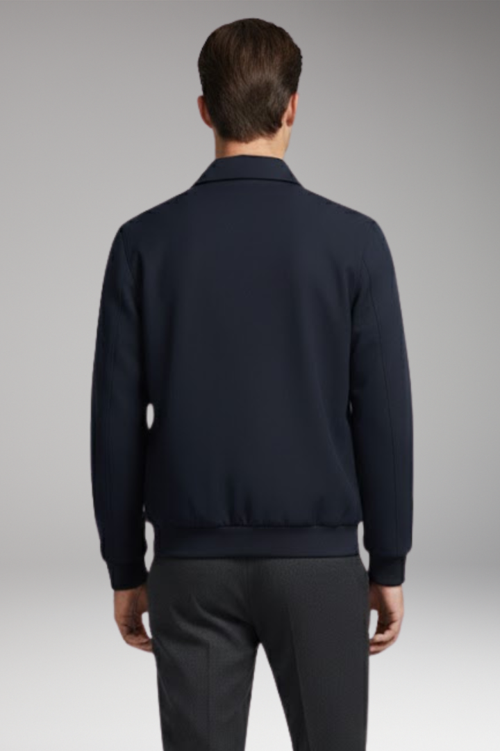 Men's Jacket with Zip Closure and Pockets
