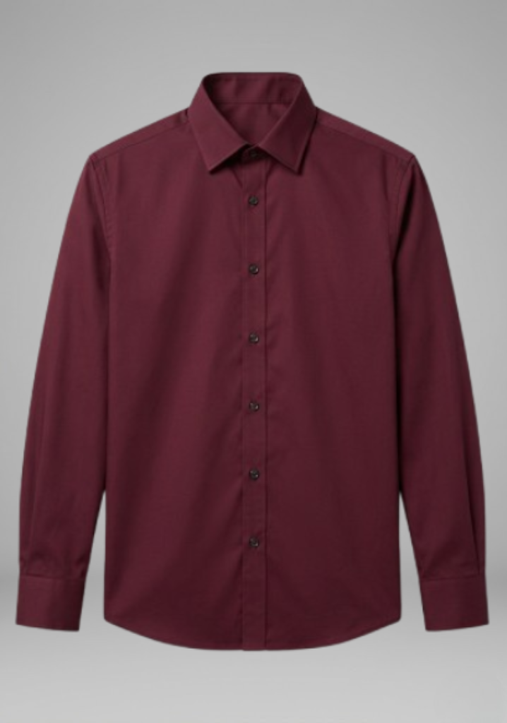 Men's Long-Sleeve Shirt with Collar and Buttons