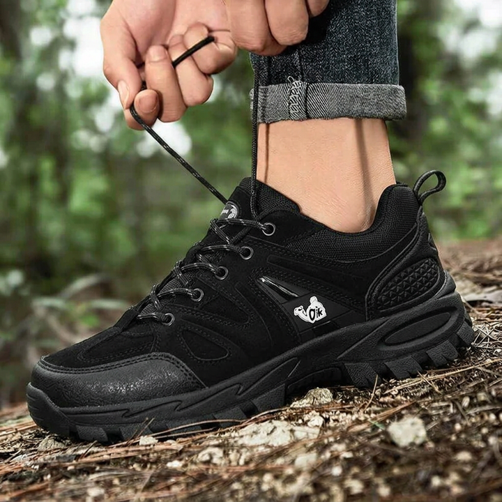 Men's Orthopedic Hiking Shoes with Padded Collar and Rugged Traction Sole
