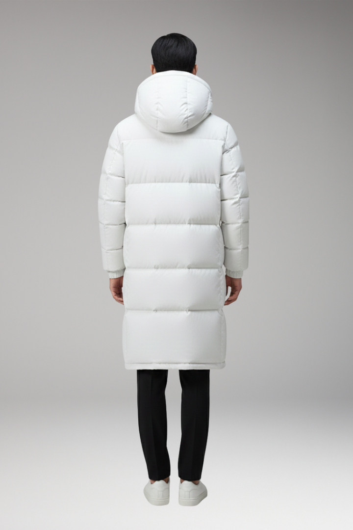Men's Parka with Hood and Multi-Pocket Design