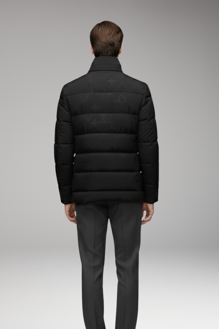 Men's Parka with Inverted Collar and Zipper