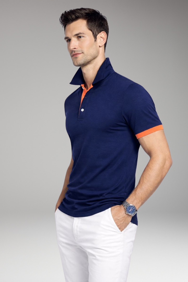 Tommy Men's Polo Shirt with Contrasting Collar