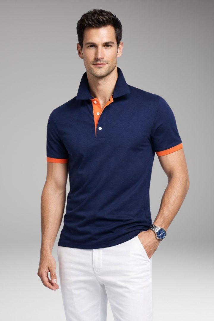 Tommy Men's Polo Shirt with Contrasting Collar