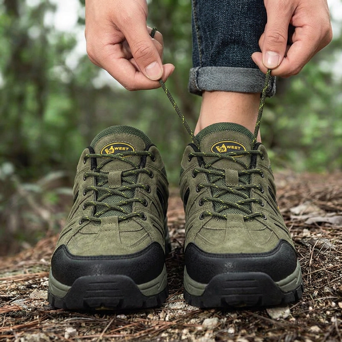 Men's Rugged Outdoor Hiking Shoes with Reinforced Toe, Padded Collar and Traction Sole