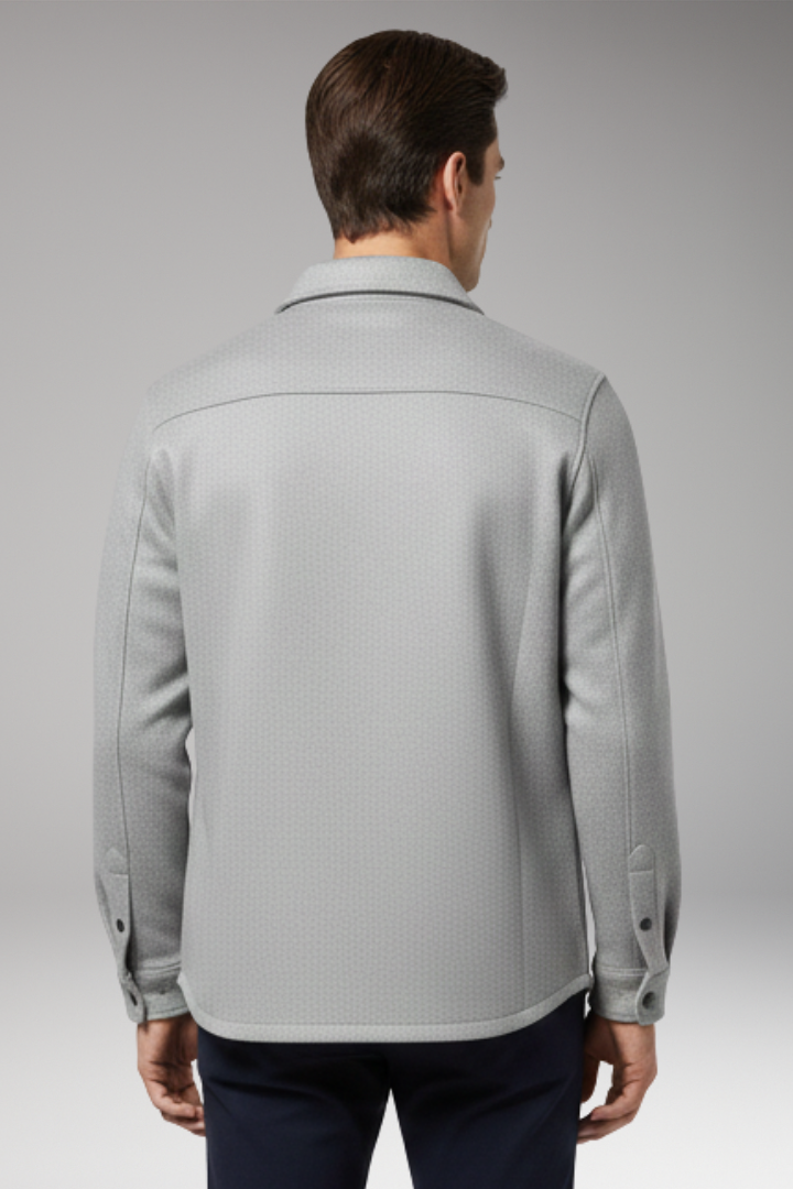 Men's Shirt Jacket with Collar and Chest Pockets