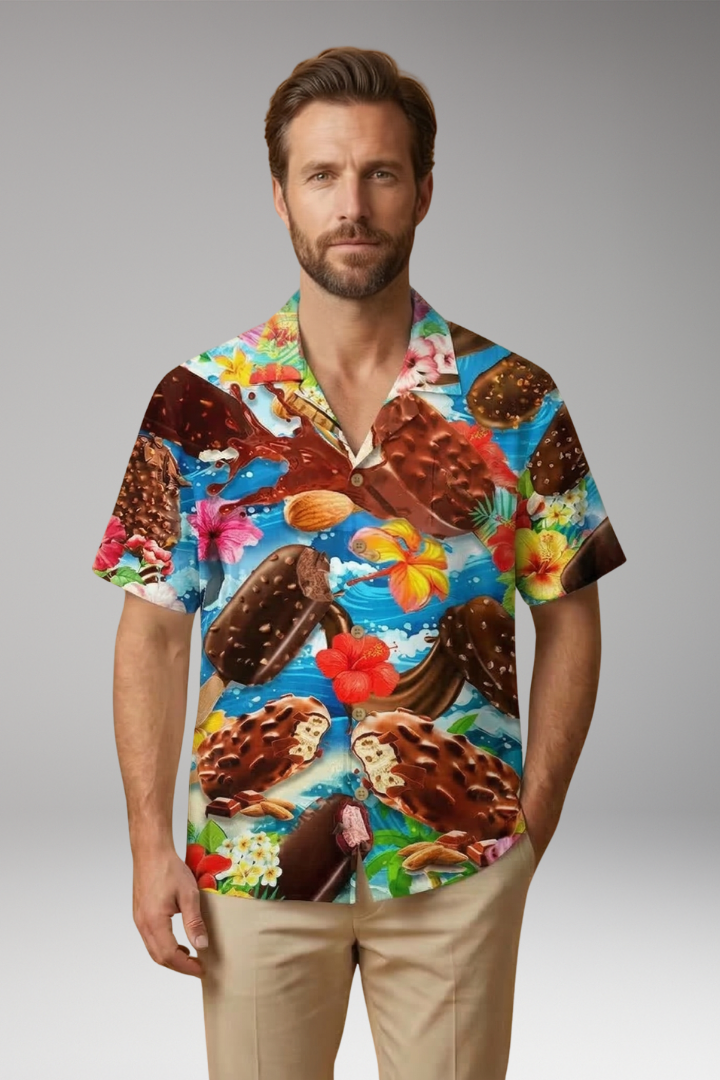 Men's Shirt with all-over printed graphic pattern design for Everyday Wear