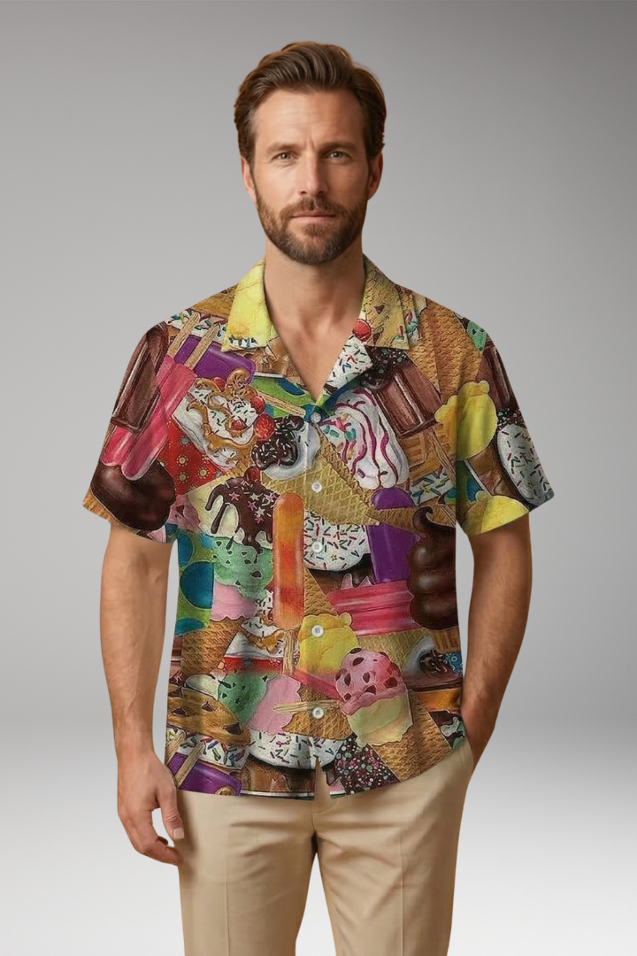 Men's Shirt with all-over printed graphic pattern design for Everyday Wear