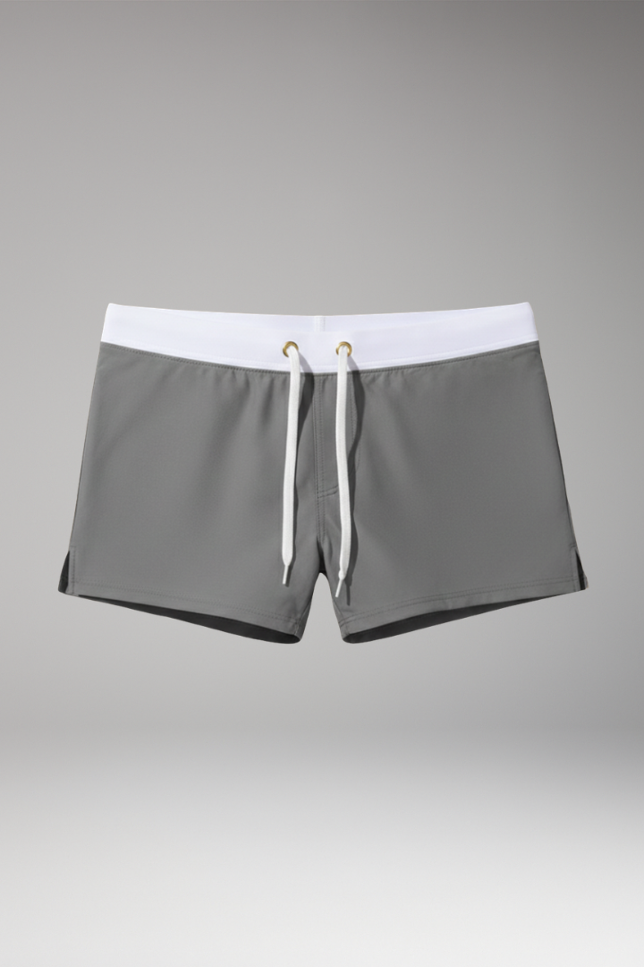 Men's Short Swim Trunks with Adjustable Drawstring Waistband