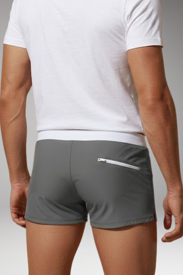 Men's Short Swim Trunks with Adjustable Drawstring Waistband