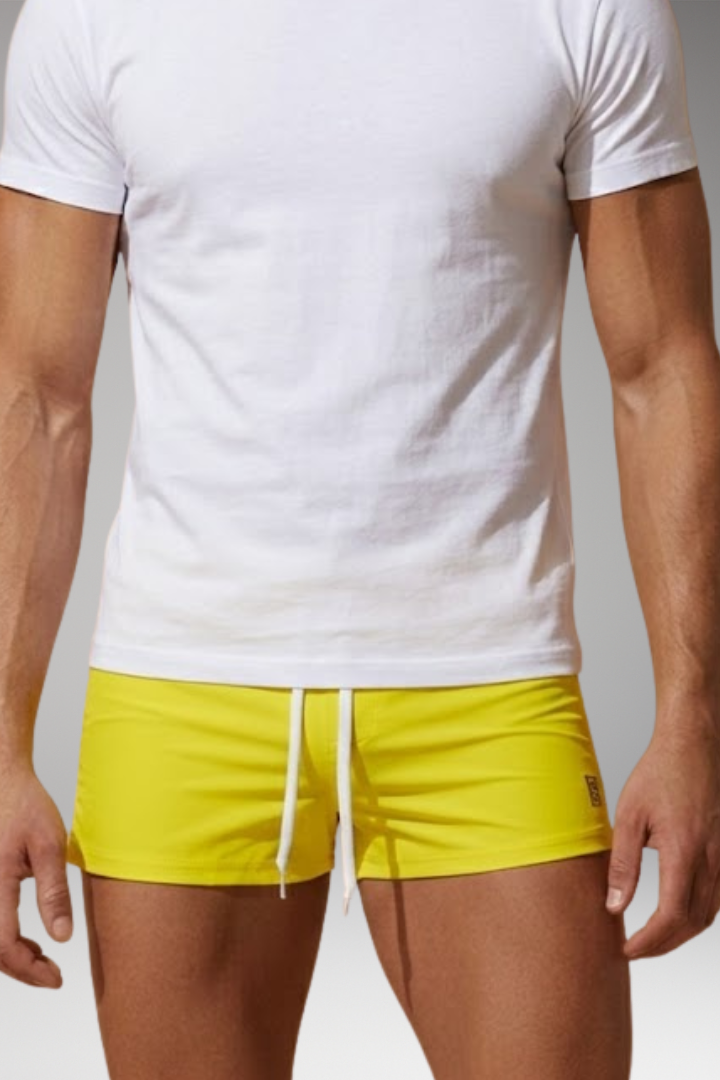 Men's Short Swim Trunks with Adjustable Drawstring Waistband