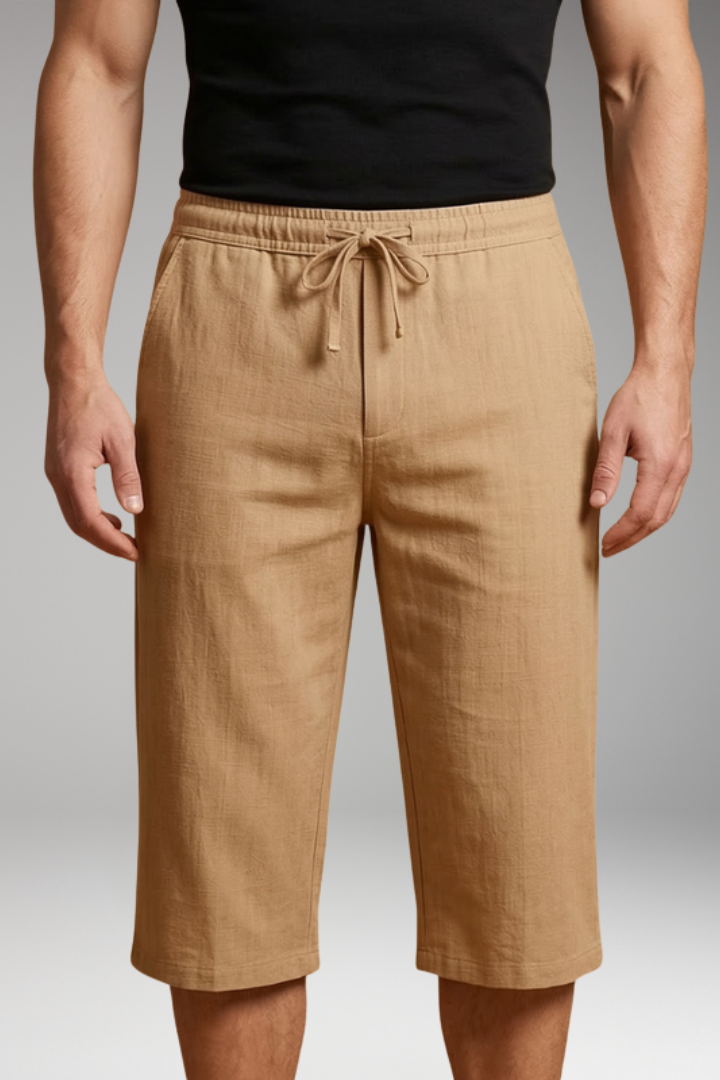 Men's Shorts with Elastic Drawstring Waistband for Everyday Wear
